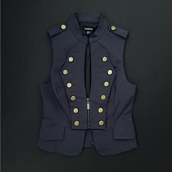 Bebe Navy Blue Military-Style Jacket & Vest Set – NEW with Tags. - Picture 2 of 5